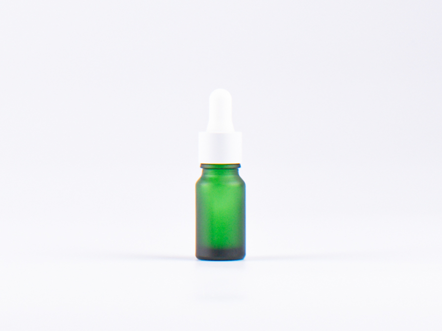 Grünglasflasche 10ml, mit Pipette weiss